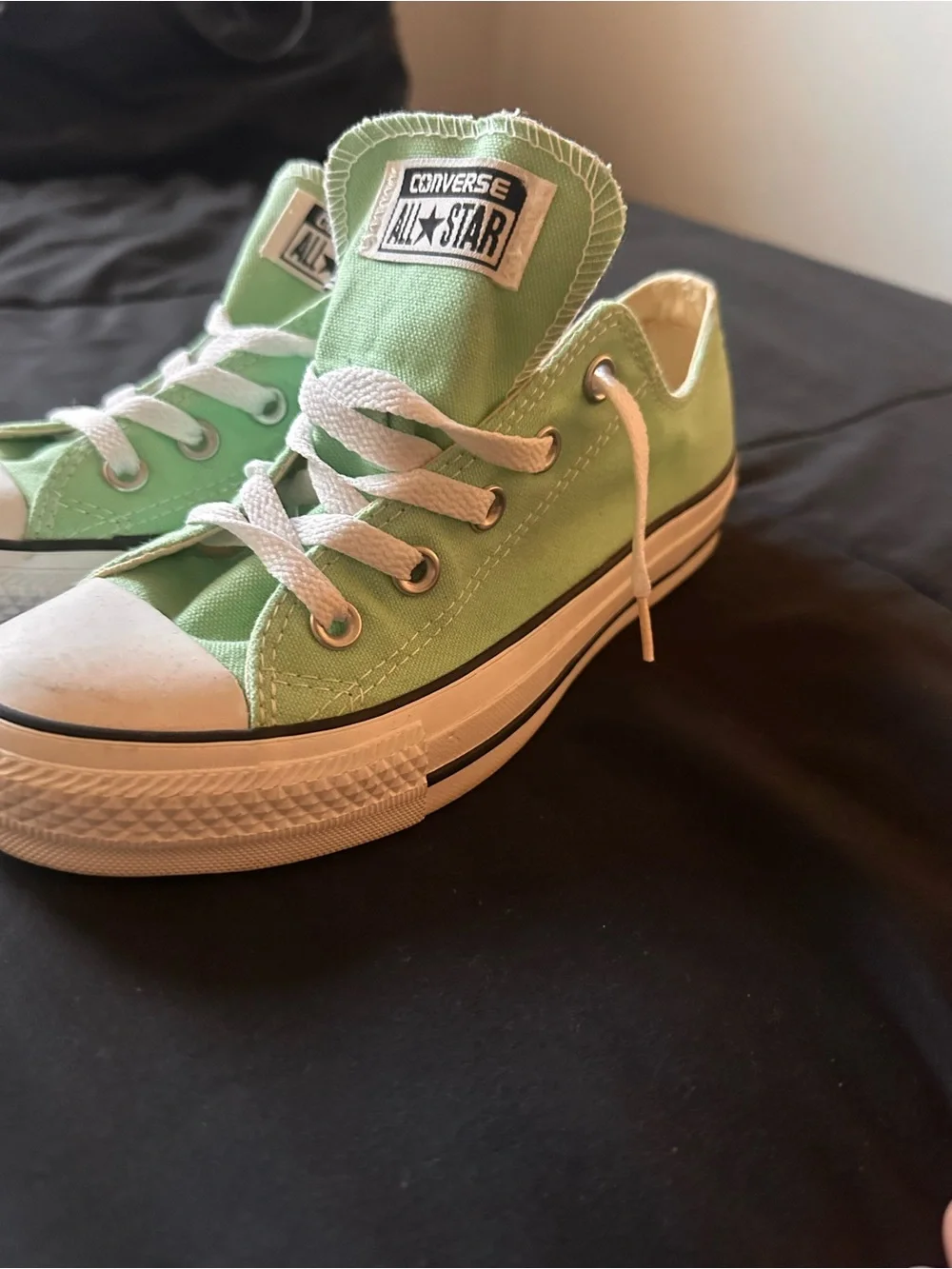 Converse Kids Low-Top Canvas Sneakers in Light Green